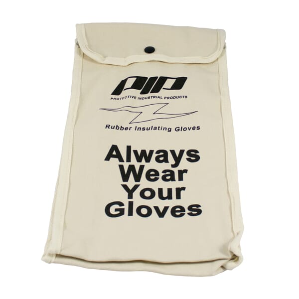 Novax 148-6014 Protective Bag, Snap Closure, For Use With 14 in Insulating Gloves, Cotton Canvas, Natural with Black Lettering