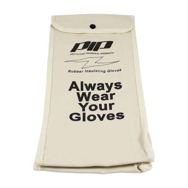Novax 148-6016 Protective Bag, Snap Closure, For Use With 16 in Insulating Gloves, Cotton Canvas, Natural with Black Lettering