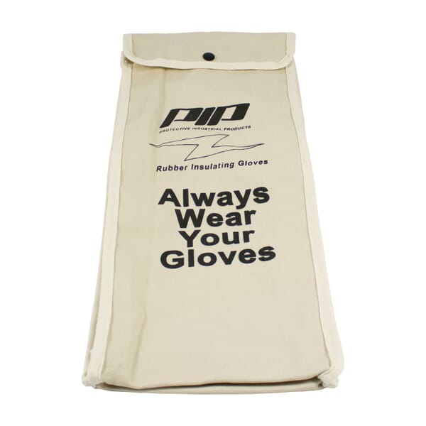 Novax 148-6018 Protective Bag, Snap Closure, For Use With 18 in Insulating Gloves, Cotton Canvas, Natural with Black Lettering