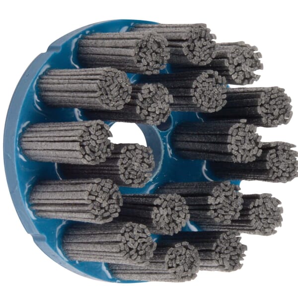 Nylox 85806 Crimped Composite Back Rectangle Straight Disc Brush, 3-1/2 in Dia Brush, 7/8 in Center Hole, Silicon Carbide Fill