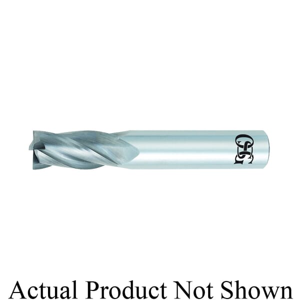 OSG 404-250011 Center Cutting Regular Length Single End Standard Square End Mill, 1/4 in Dia Cutter, 3/4 in Length of Cut, 4 Flutes, 1/4 in Dia Shank, 2-1/2 in OAL, TiAlN Coated