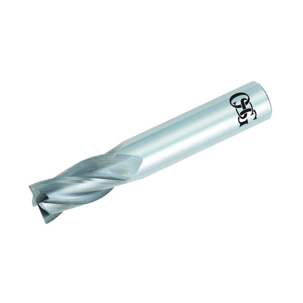 OSG 404-7500 Center Cutting Regular Length Single End Standard Square End Mill, 3/4 in Dia Cutter, 1-1/2 in Length of Cut, 4 Flutes, 3/4 in Dia Shank, 4 in OAL, Bright