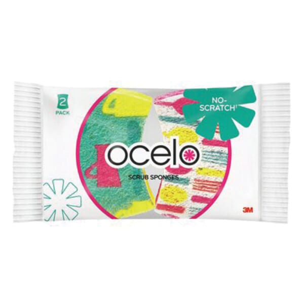 Ocelo 7010332759 Non-Scratch Sponge, 3.7 in L x 2.6 in W x 0.8 in THK