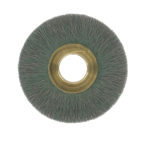 Osborn 11633 TYSeries Encapsulated Small Diameter Standard Duty Wheel Brush, 2 in Dia Brush, 1/4 in W Face, 0.012 in Dia Crimped Filament/Wire, 1/2 in Arbor Hole