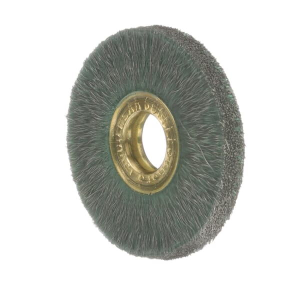 Osborn 0001163300 TYSeries Encapsulated Small Diameter Standard Duty Wheel Brush, 2 in Dia Brush, 1/4 in W Face, 0.012 in Dia Crimped Filament/Wire, 1/2 in Arbor Hole