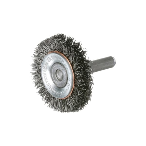Osborn 0001656500 Wheel Brush, 3 in Dia Brush, 1/4 in W Face, 0.008 in Dia Crimped Wire Filament/Wire