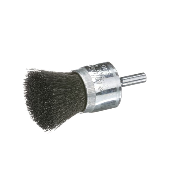 Osborn 0003006700 High Speed Solid Face End Brush, 1 in Dia Brush, Crimped, 0.02 in Dia Filament/Wire, AB Carbon Steel Fill, 1 in L Trim