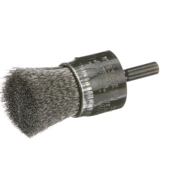 Osborn 0003005900 High Speed Solid Face End Brush, 3/4 in Dia Brush, Crimped, 0.0104 in Dia Filament/Wire, AB Carbon Steel Fill, 1 in L Trim