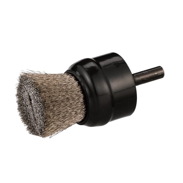 Osborn 0003011800 Scuf-Gard Coated Solid Face End Brush, 1/2 in Dia Brush, Crimped, 0.01 in Dia Filament/Wire, AB Carbon Steel Fill, 1 in L Trim