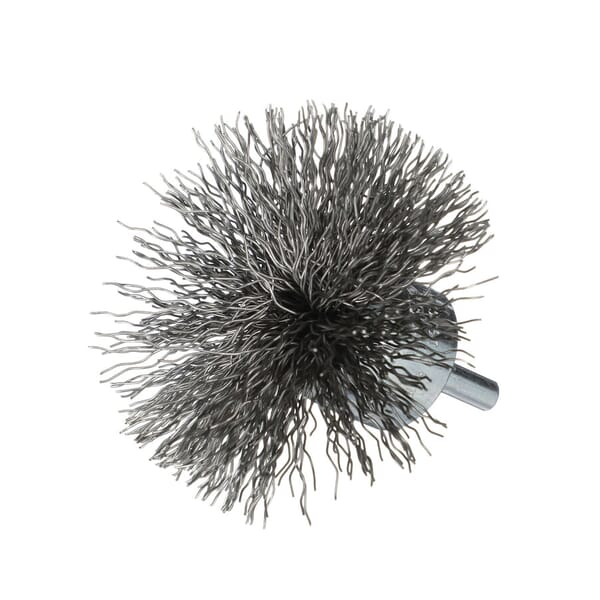 Osborn 0003025500 Circular End Brush, 1-1/2 in Dia Brush, Crimped, 0.02 in Dia Filament/Wire, AB Carbon Steel Fill, 1 in L Trim