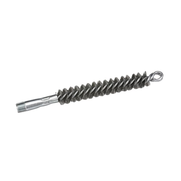 Osborn 0005106400 Straight Wire Flue Brush, 1 in Dia x 4-1/2 in L, 7-9/16 in OAL, 0.01 in Dia Filament/Wire, Carbon Steel Fill