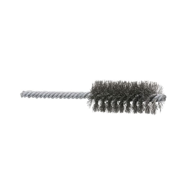 Osborn 0005103300 Crimped Wire Internal Tube Brush, 1 in Dia x 2-1/2 in L, 5 in OAL, 0.01 in Dia Filament/Wire, Carbon Steel Fill