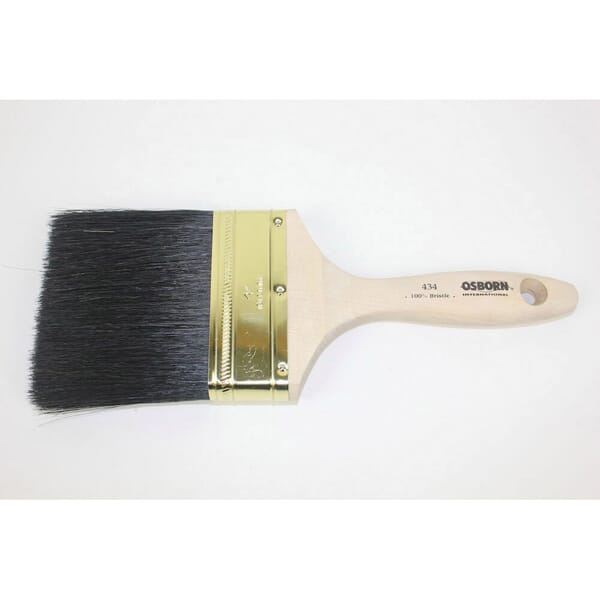 Osborn 0007002500 Wall Paint Brush, 4 in W x 7/8 in THK x 3-1/2 in Trim Pure Black China Bristle Brush, Wood Handle, Oil Based