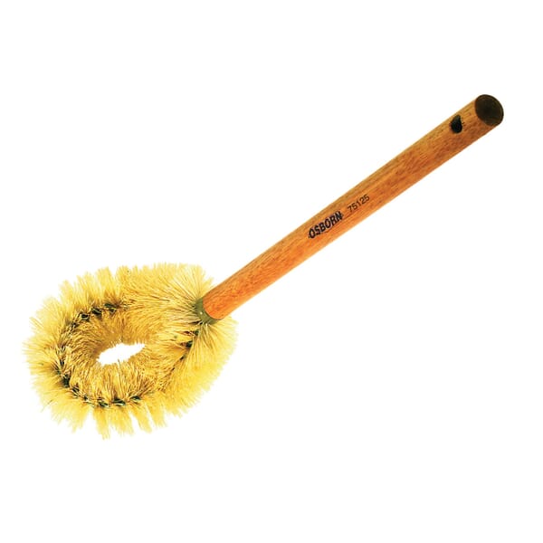 Osborn 0007512500 Economy Sanitary Bowl Brush, 5-1/2 in L x 4 in W Brush Area, Long Solid Handle, Tampico Fill/Wood Handle