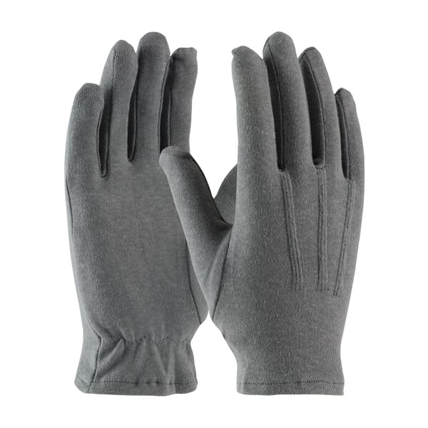 PIP Cabaret 130-100GM Cabaret Mens Dress Gloves With Raised Stitching on Back, Cotton, Gray, Unlined Lining, Open Cuff, 9.7 in L, Resists: Abrasion and Cut