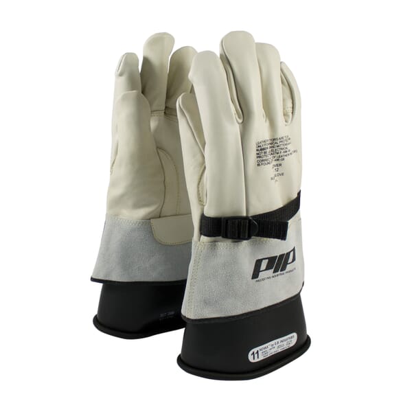 PIP 148-4000/7 148-4000 General Purpose Gloves, Full Finger/Straight Thumb Style, SZ 7, Top Grain Cowhide Leather Palm, Natural, Gauntlet Cuff, Uncoated Coating, Resists: Abrasion, Unlined Lining