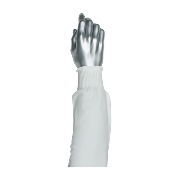 PIP Kut Gard 15-214WL 15-2WL Pritex Standard Width Cut-Resistant Sleeves, 6-1/2 in, 14 in L x 1 ply THK, 13 ga Textured Filament Polyester/Antimicrobial Fiber Liner, White