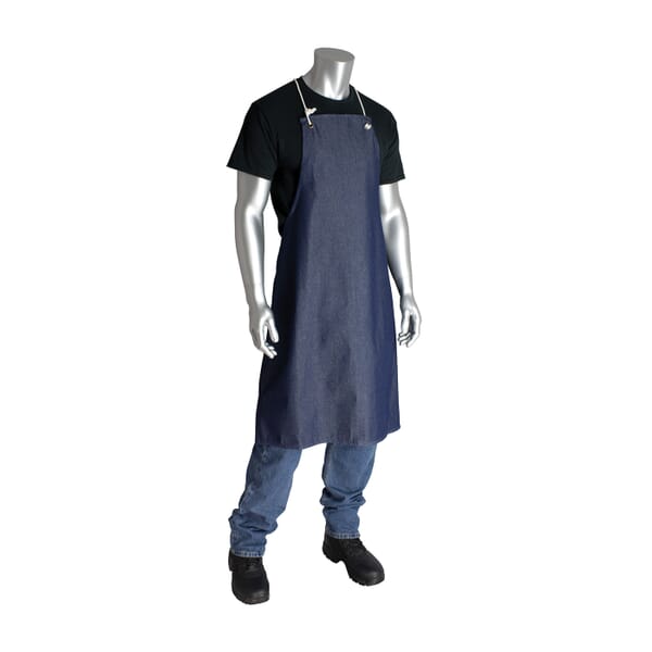 PIP 200-010 Bib Apron, Cotton Denim, 36-1/2 in L x 28 in W