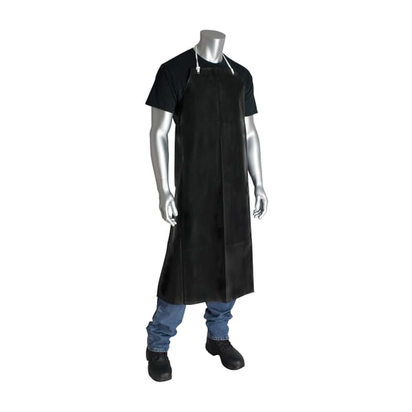 PIP 200-12501 Disposable Bib Apron, Black, Neoprene, 45 in L
