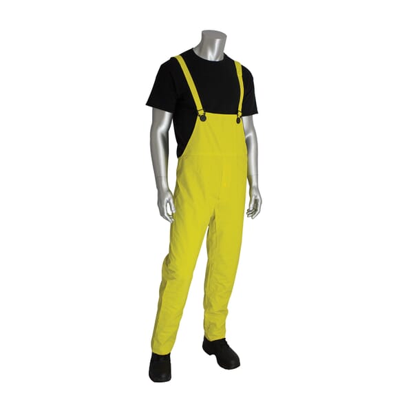 PIP FALCON Base35 201-350B/4X Premium Rain Bib Overall, 4XL, Yellow, Polyester/PVC, 34 in L Inseam