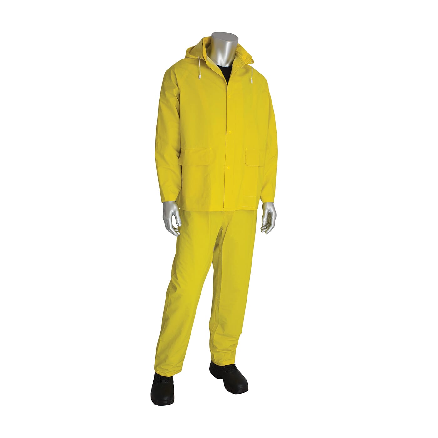 PIP FALCON 3-Piece Premium Rainsuit, Yellow, Polyester/PVC, Detachable Hood