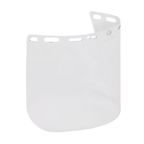 PIP 251-01-5201 Universal Fit Safety Visor, Clear, Polycarbonate, 8 in H x 15-1/2 in W x 0.04 in THK Visor, For Use With Hard Hats and Headgears, Specifications Met: ANSI Z87.1+, CSA Z94.3
