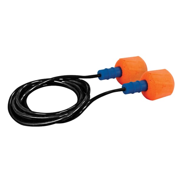 PIP EZ-Twist 267-HPF610C Push-In Ear Plug, 30 dB Noise Reduction, Cylindrical Shape, Disposable, Corded Design