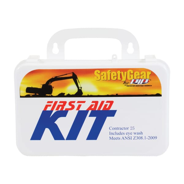 PIP 299-13290 Contractor First Aid Kit, Wall Mount, 131 Components, Plastic Case