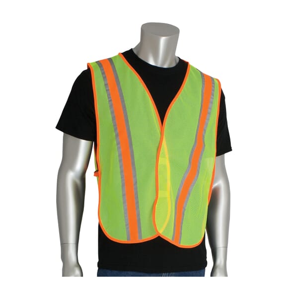 PIP 300-0900LY 2-Tone Non-ANSI Safety Vest, Universal, Hi-Viz Lime Yellow, Polyester Mesh, Hook and Loop Closure