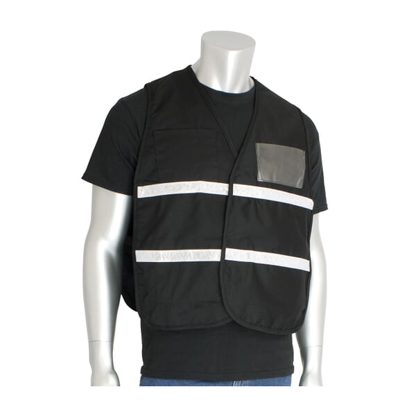 PIP 300-2502/4X-5X 300-2500 Non-ANSI Incident Command Vest, 4XL/5XL, Black, 35% Cotton/65% Polyester, Hook and Loop Closure, 4 Pockets