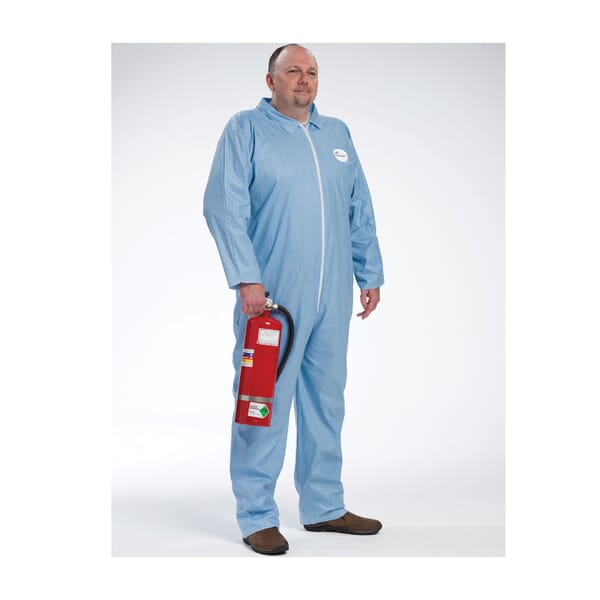 PIP 3100/M Disposable Flame Resistant Coverall, M, Blue, Polyester/Wood Pulp, 24.4 in Chest, 28 in L Inseam