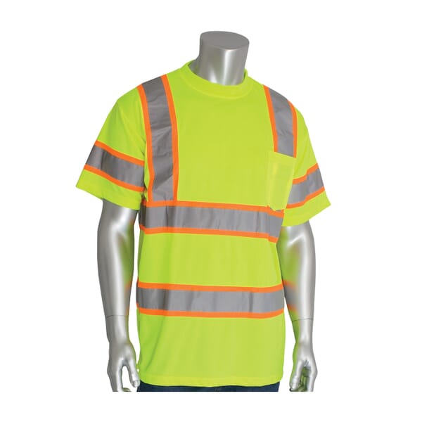 PIP 2-Tone Short Sleeve Crew Neck T-Shirt, Birds Eye Polyester