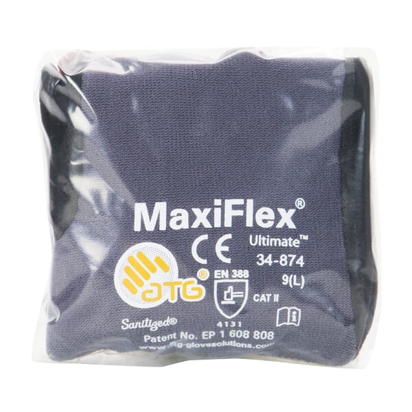 PIP 34-874V/S MaxiFlex Ultimate 34-874V Vend Ready Cut-Resistant Gloves, Nitrile Coating, Nylon/Lycra, Knit Wrist Cuff, Resists: Abrasion, Cut, Puncture and Snag, ANSI Cut-Resistance Level: A1, ANSI Puncture-Resistance Level: A2