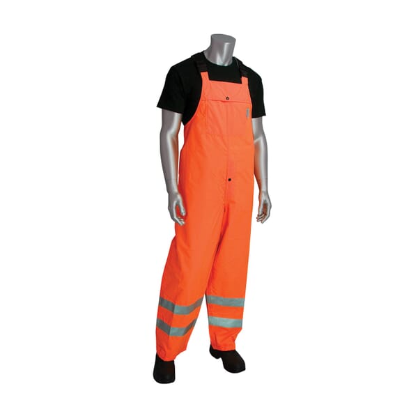PIP FALCON VizPLUS Breathable Heavy Duty Waterproof Rain Bib Pant, L, Hi-Viz Orange, Polyester