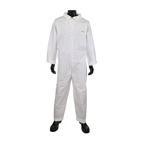 PIP 3600 BA Waterproof Chemical-Resistant Coverall, White, Microporous Fabric
