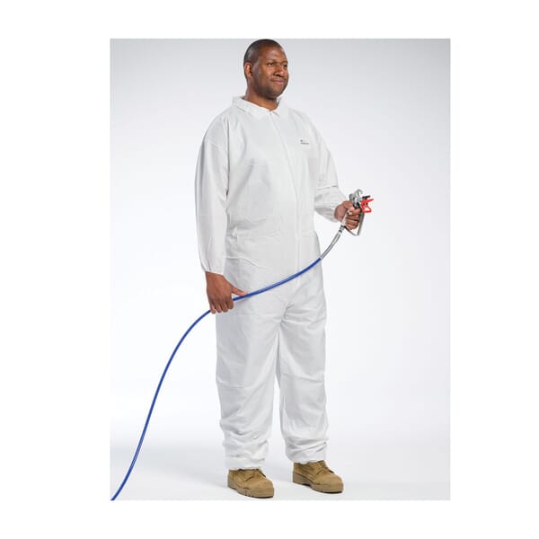 PIP 3602 BA Breathable Disposable Coverall With Elastic Wrist and Ankle, White, Microporous Film Laminate