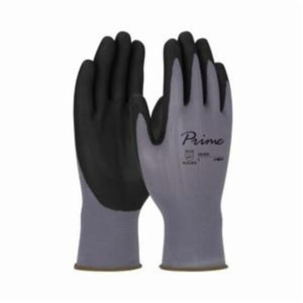 PIP 38-620/XXL 38-620 General Purpose Gloves, Seamless Style, 2XL, Foam Nitrile Palm, 15 ga Nylon, Black/Gray, Knit Wrist Cuff, Resists: Abrasion, Cut, Puncture and Tear, Nylon Lining
