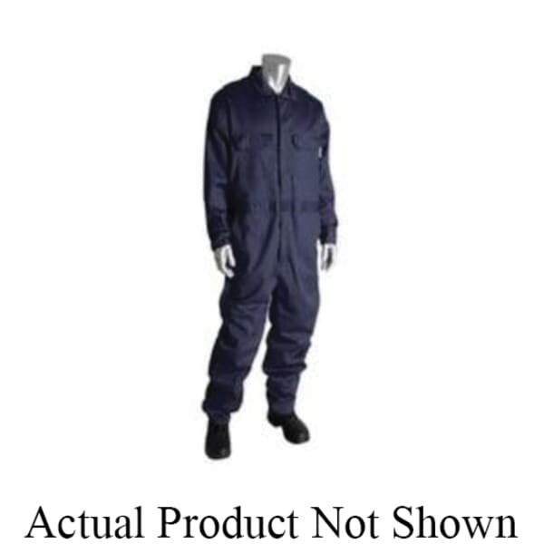 PIP 385-FRSC-KH/S Flame Resistant Coverall, S, Khaki, 90% Cotton/10% Nylon, 36 to 38 in Chest, 32 in L Inseam