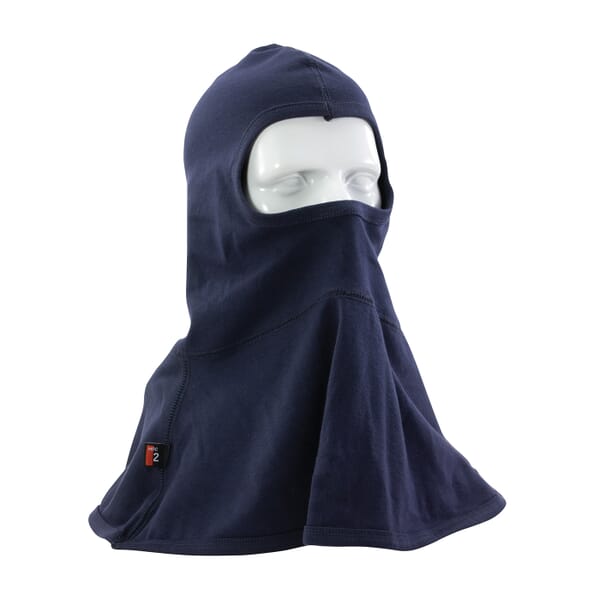 PIP 385-FRBL11-NV Single Layer Arc and Flame Resistant Balaclava, Universal, Navy Blue, 17-1/4 in L, Interlock Cotton Knit, 6.5 oz Fabric, Full Face Closure