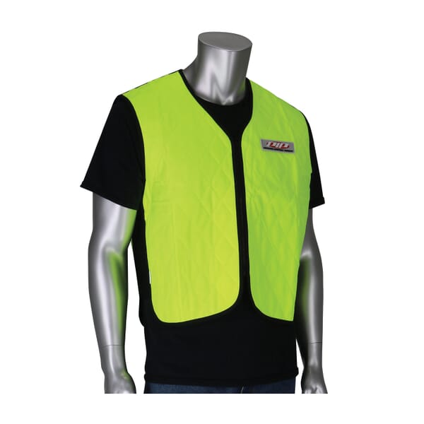 PIP EZ-Cool Flash Evaporative, Hi-Viz Lime Yellow, Polyester/Nylon, Zipper Closure