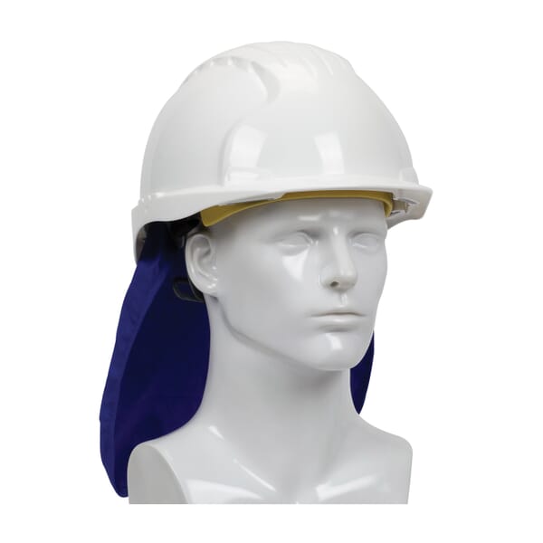 PIP EZ-Cool 396-405-BLU Hard Hat Cooling Pad With Neck Shade, Evaporation Cooling, For Use With EZ-Cool Hard Hat, Hook and Loop Attachment