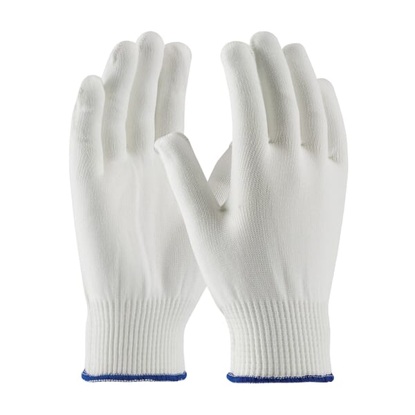 PIP CleanTeam Lightweight General Purpose Gloves, Clean Environment, L, Polyester Palm, 13 ga Polyester, White, Knit Wrist Cuff, Uncoated Coating, Resists: Abrasion and Cut, Polyester Lining, Seamless Knit