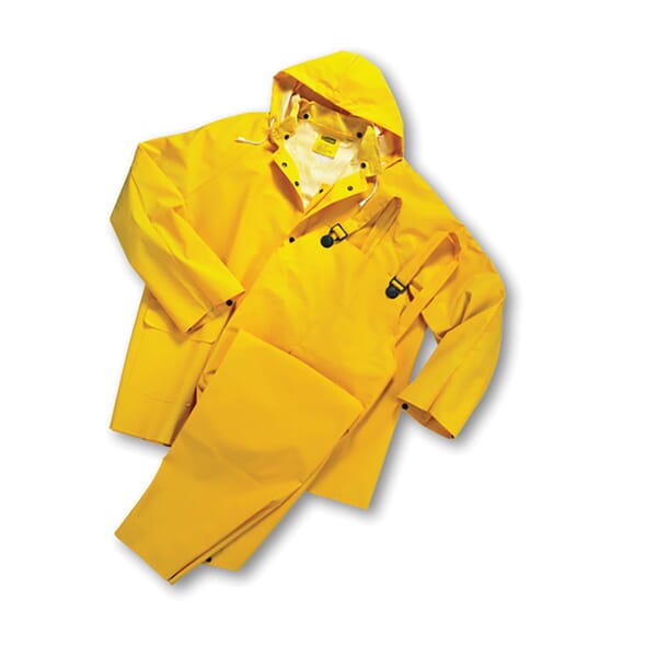 PIP 3-Piece Rainsuit, Yellow, Polyester/PVC, Detachable Drawstring Hood
