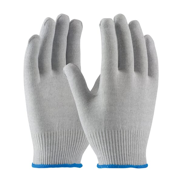 PIP CleanTeam Electrostatic Dissipative Antistatic Gloves, Full Finger/Seamless Style, Carbon Fiber/Nylon/Synthetic, Gray/White, Continuous Knit Wrist Cuff, Uncoated Coating, Resists: Electrical Surface, ASTM D-257:2007, Paired Hand