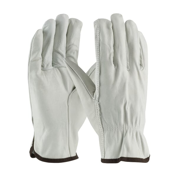PIP 68-103/XL 68-103 Standard Grade General Purpose Gloves, Driver, Straight Thumb Style, XL, Top Grain Cowhide Leather Palm, Natural, Slip-On Cuff, Uncoated Coating, Resists: Abrasion, Unlined Lining