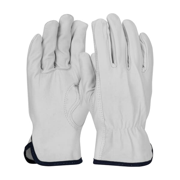 PIP 71-3600/XL 71-3600 Industrial Grade General Purpose Gloves, Driver, Keystone Thumb Style, XL, Top Grain Goatskin Leather Palm, Natural, Slip-On Cuff, Resists: Abrasion, Unlined Lining