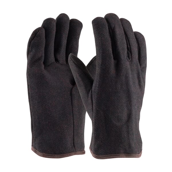 PIP 95-864 Heavy Weight General Purpose Gloves, Jersey, Clute Cut/Straight Thumb Style, Universal, Cotton/Polyester Palm, Cotton/Jersey/Polyester, Brown, Slip-On Cuff, Uncoated Coating