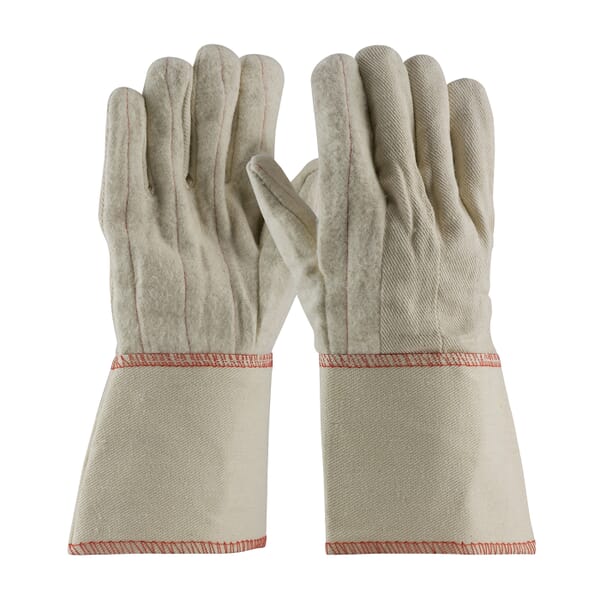 PIP 7900G Standard Weight Welding Gloves, L, Cotton, Off-White, Cotton Lining, Gauntlet Cuff, 12-1/2 in L, Resists: Abrasion, Heat and Wear