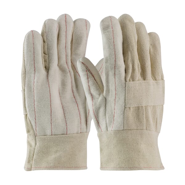 PIP 7930 Heavy Weight Hot Mill Gloves, L, Cotton, Natural, Cotton/Polyester Lining, Band Top Cuff, 10-3/4 in L, Resists: Abrasion and Wear