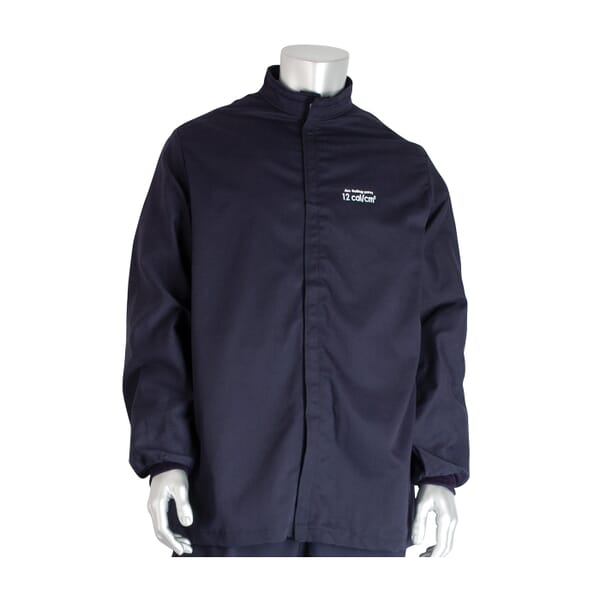 PIP 9100-21782/5XL Arc and Flame Resistant Jacket, 5XL, Navy, Westex UltraSoft 88% Cotton 12% High Tenacity Nylon, 64 to 66 in Chest, Resists: Arc and Flame, ASTM F1506-10a, ASTM F2178-12